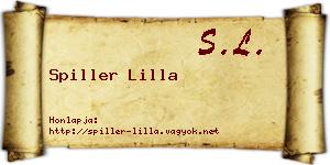Spiller Lilla névjegykártya